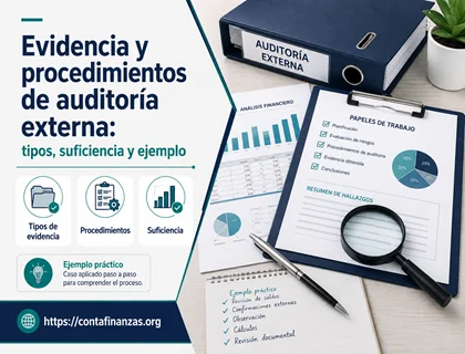 Evidencia y procedimientos de auditoría externa: tipos, suficiencia y ejemplo