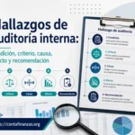 Hallazgos de auditoría interna: condición, criterio, causa, efecto y recomendación