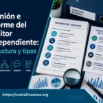 Opinión e informe del auditor independiente: estructura y tipos
